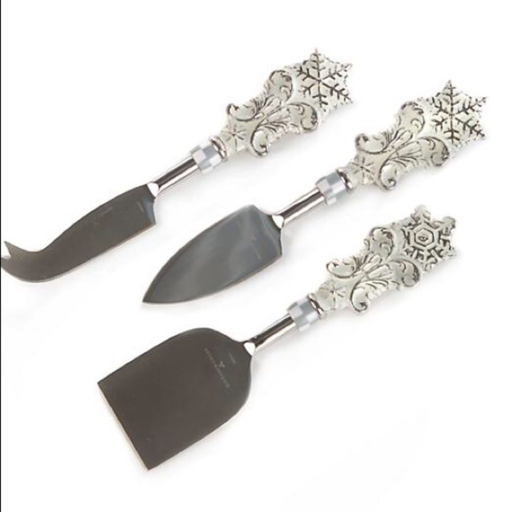 Mackenzie Childs snowfall snowflake cheese knives